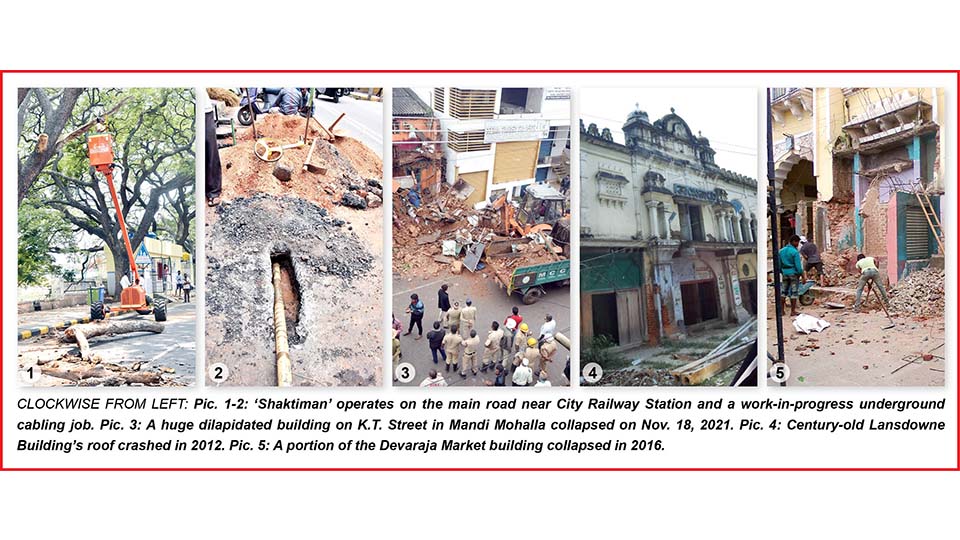 Rains, weak trees and buildings